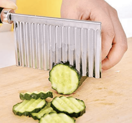 Vroxy Kitchen Plastic Crinkle Cut Knife Vegetable Potato Chip Cutter French Fry, Onion, Fruit, Chip, Salad, Cutter Knife Tool (1Pcs) - Image 2